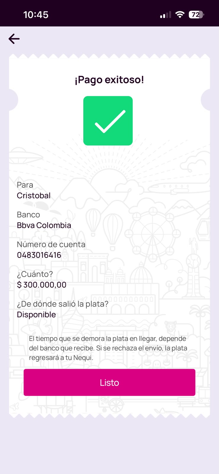 Second Customer Payment Receipt